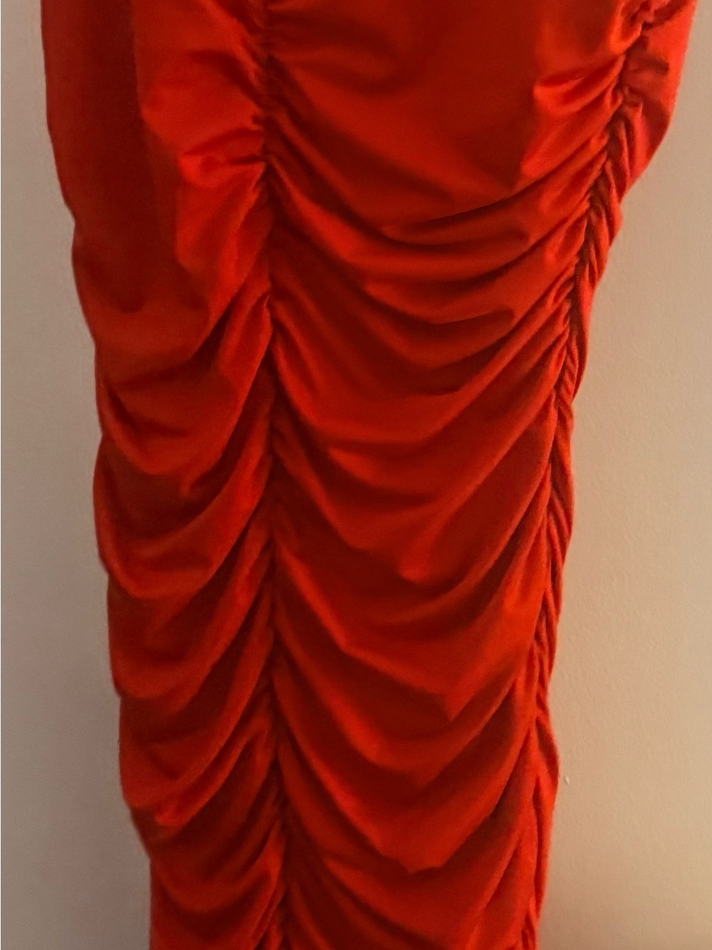 Source Unknown Red Ruched Midi Dress - Picture 2 of 2